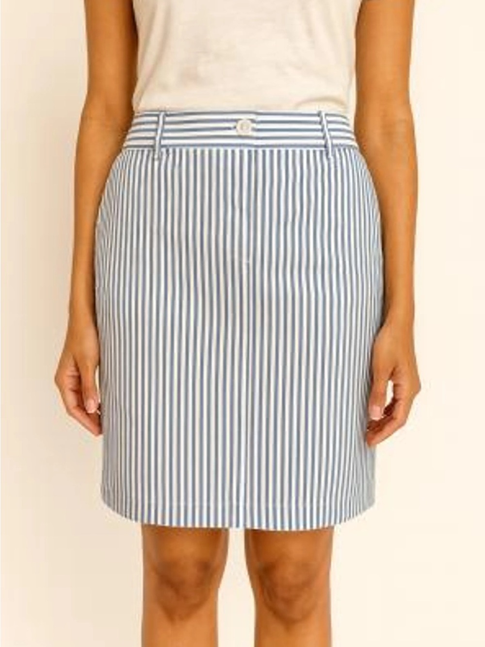 Talbots Blue and White Striped Pencil Skirt